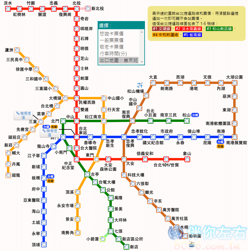 台北捷運路線圖