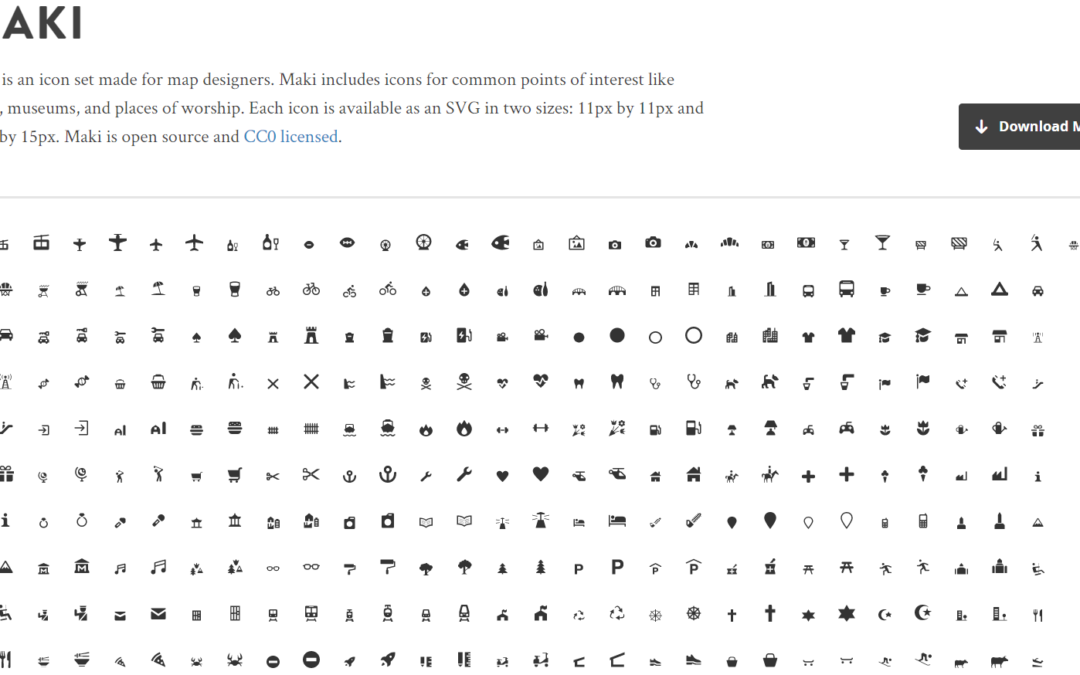 Maki Icons 擁有300多 CC0 圖示庫,免費開放原始碼下載