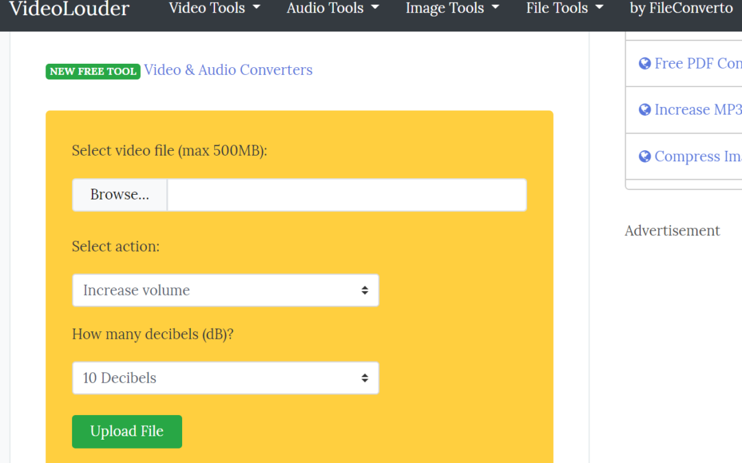 VideoLouder線上影片音量調整工具,來修改視頻的分貝大小吧