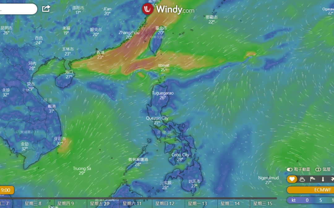 Windyty 即時動態氣象預報,出遊簡單查詢天氣變化(溫度、降雨機率等等…)