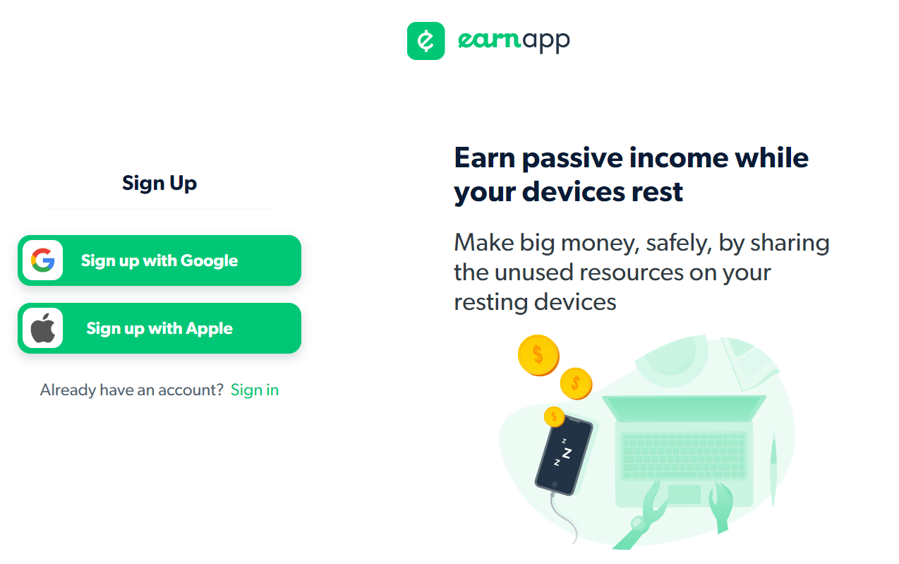 EarnApp registration